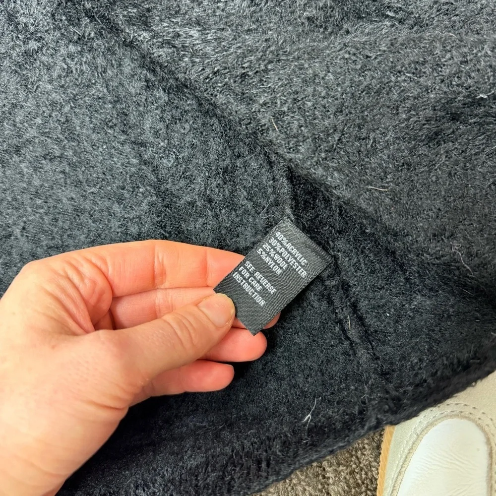 Cliche Black Women's Knit Fur Cardigan Casual Loungewear - Picture 6 of 7